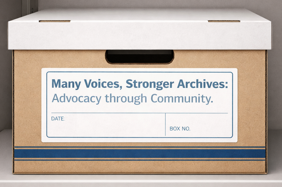 Archival box with SNCA-SCAA 2026 joint conference theme printed on front.